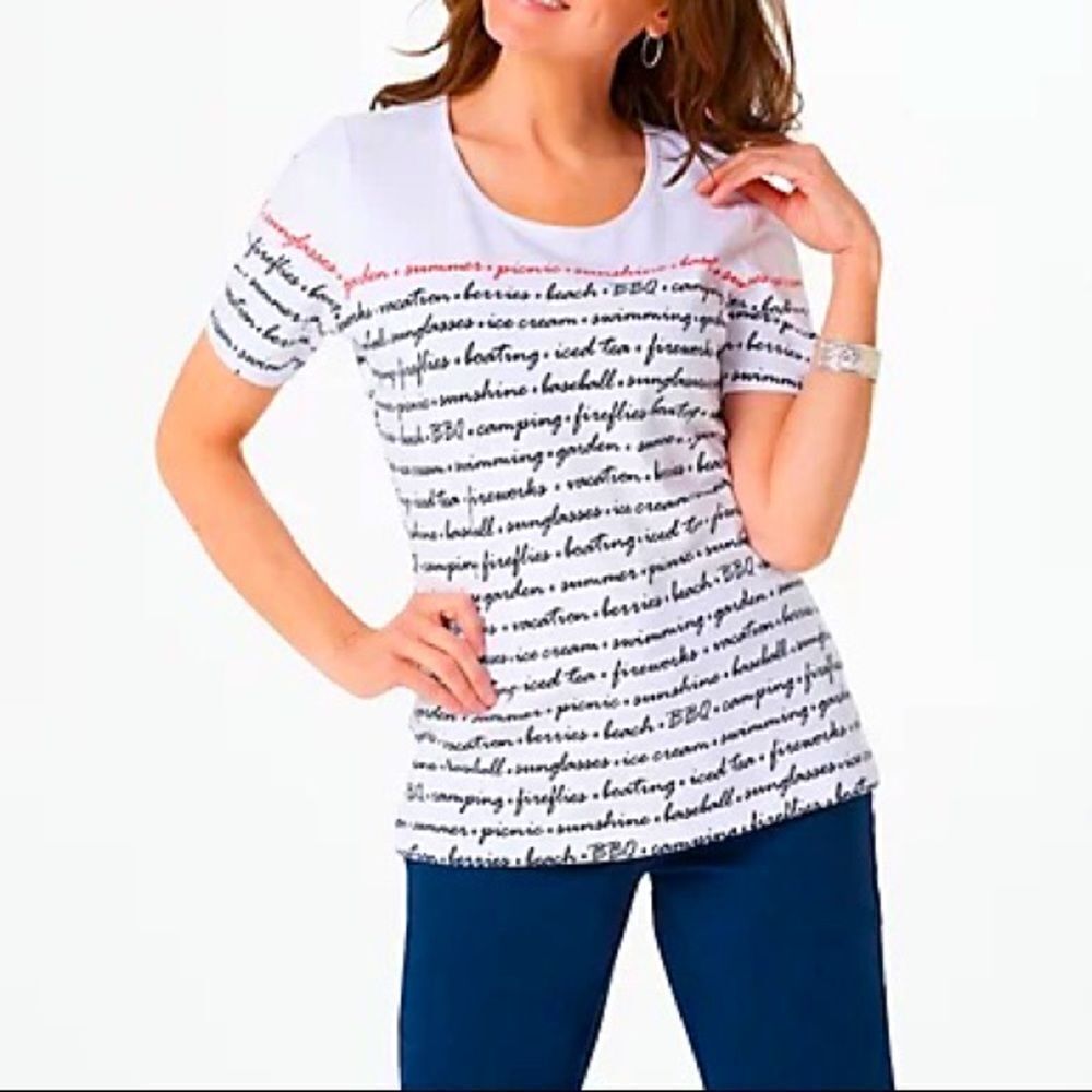 Denim & Co. Printed Perfect Jersey Scoop-Neck Top